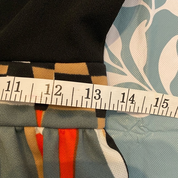 Vintage Polyester Black and Print Dress - Picture 9 of 13